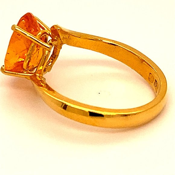 Mandarin Spessartine 22K Solid Yellow Gold Ring - Picture 5 of 7
